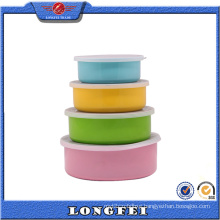 Colorful Stylish S/S Storage Bowl Set with Plastic Lid